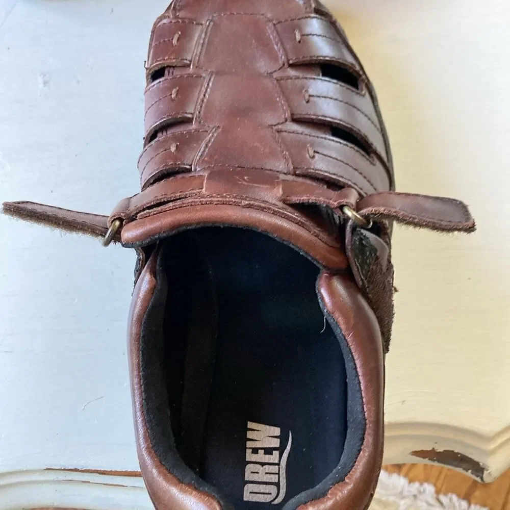 Drew Dublin Leather Fisherman Style Mens Sandals Size 11